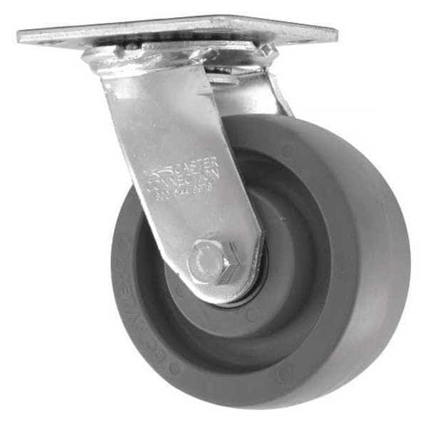 Swivel Plate Caster, CC Nylex, Gray, 5"