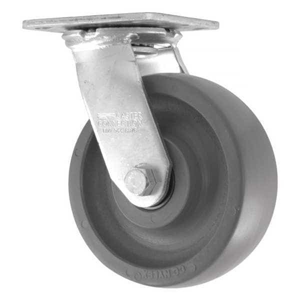 Swivel Plate Caster, CC Nylex, Gray, 6"