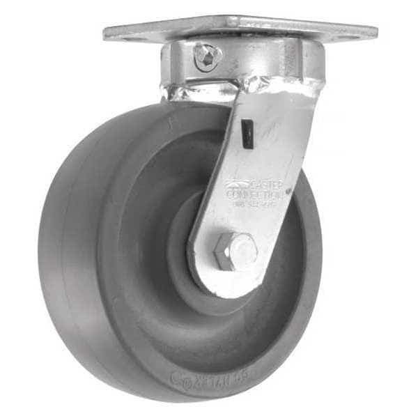 Swivel Plate Caster, CC Nylex, Gray, 6", Wheel Width: 2"