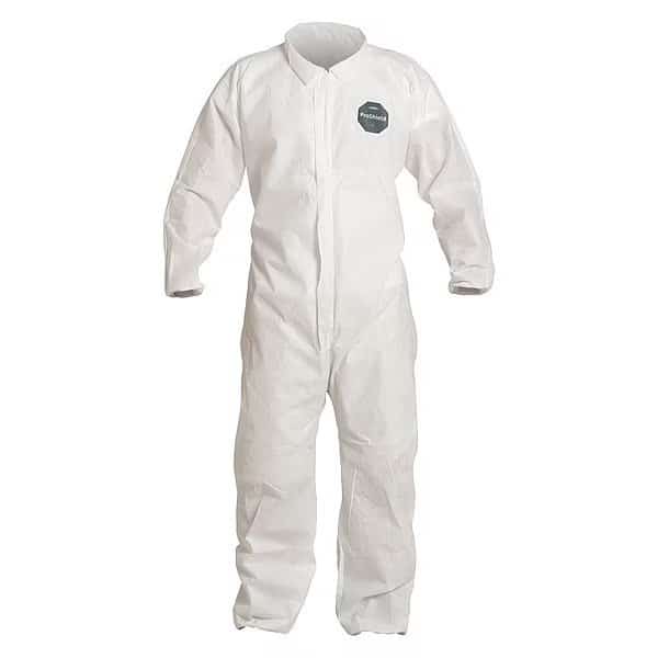 Disposable Coverall, Collared, 6XL, SMS, Zipper, Elastic Cuff, Elastic Ankle, Serged Seam, 25 PK