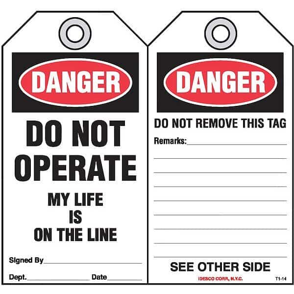 My Life is On The Line Safety Tag, PK10