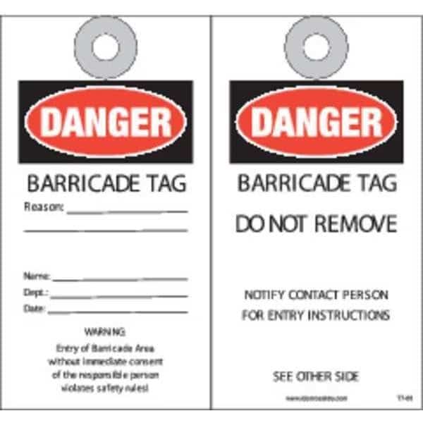 Barricade Safety Tag, PK10
