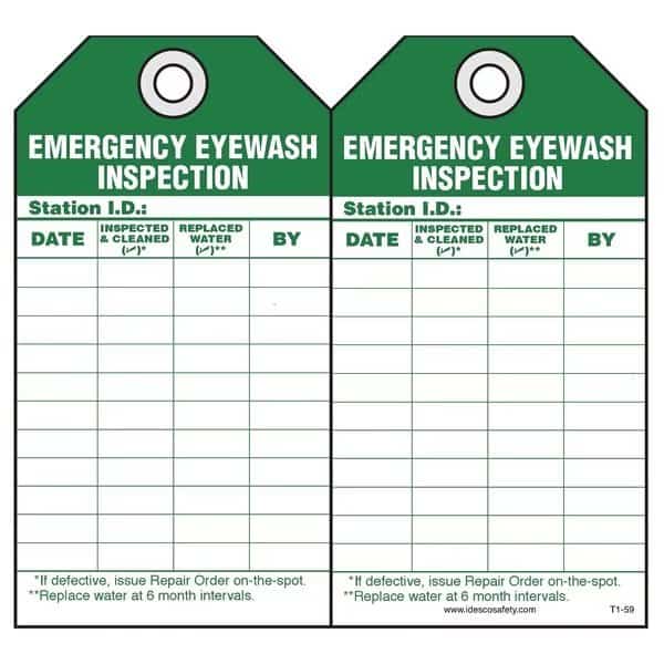 Emergency Eyewash Safety Tag, PK10