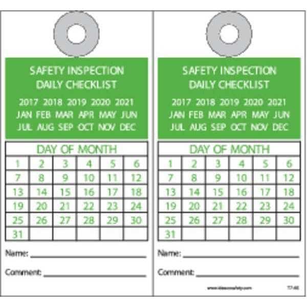 Equipment Daily Inspection Tag, PK10