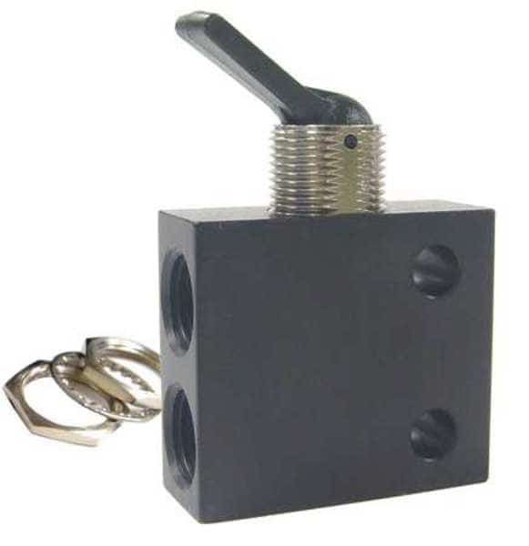 Toggle Valve, NC, 1/8 In, NPT, Alum/Brass