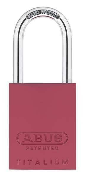 Padlock, Keyed Alike, Long Shackle, Rectangular Aluminum Body, Steel Shackle, 1 in W