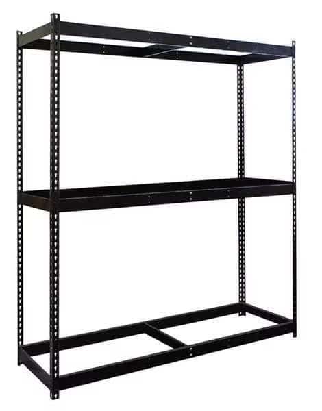Boltless Shelving Unit, 24"D x 96"W x 84"H, 3 Shelves, Steel