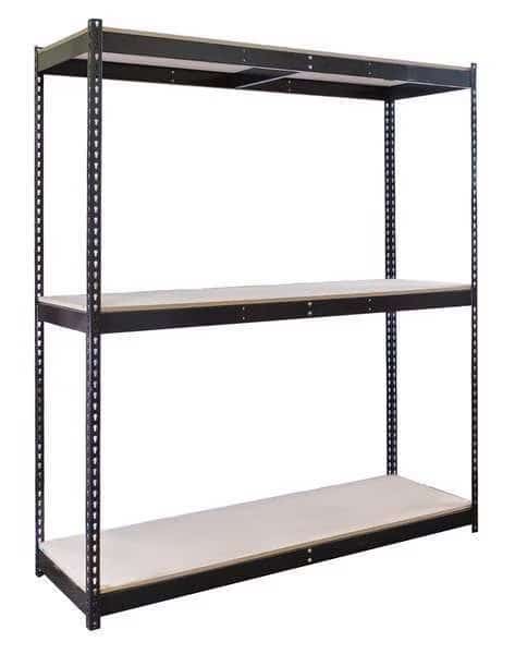 Boltless Shelving Unit, 18"D x 96"W x 84"H, 3 Shelves, Steel