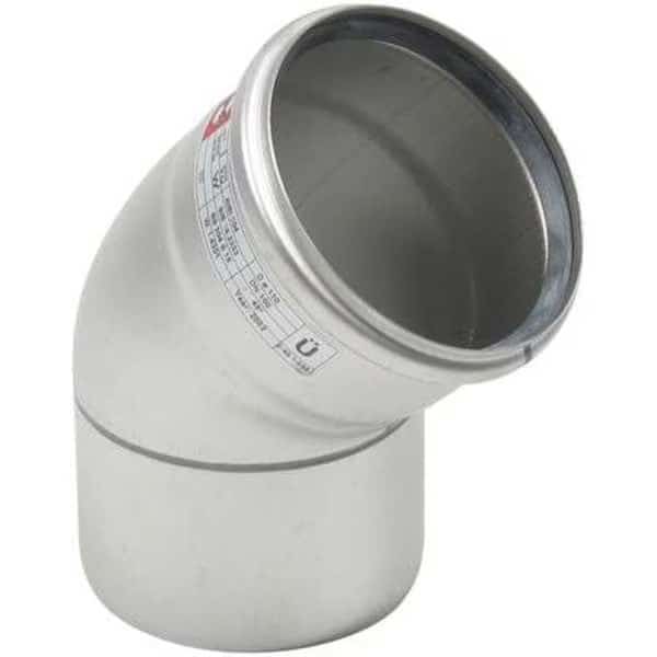 3" x 7-1/4" Push Fit 316 SS 45 Degree Closet Bend