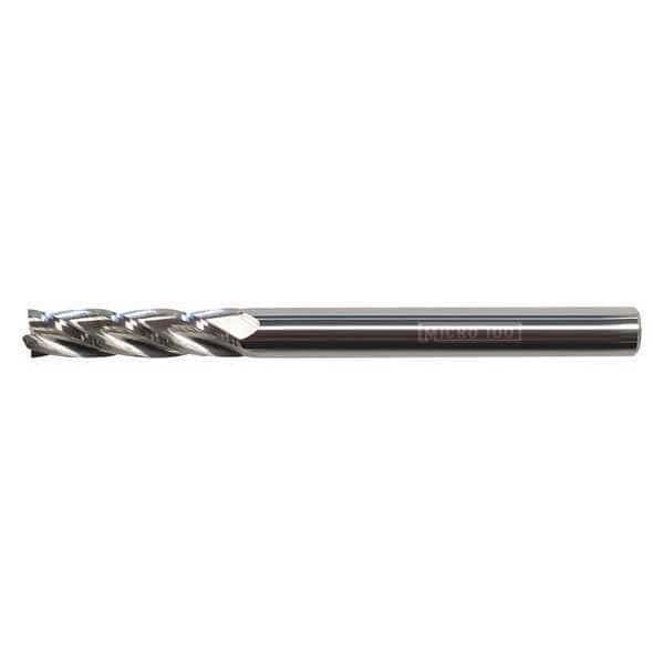 Carb End Mill, 1/8 In, 4FL, CC, Uncoated, MICRO 100, Mfr# GEM-125-4