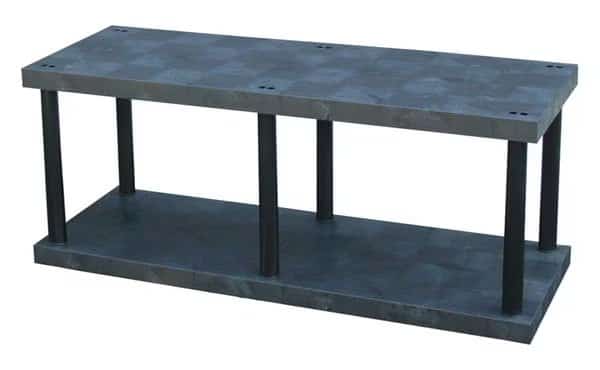 Freestanding Plastic Shelving, Open Style, 24 in D, 66 in W, 27 in H, 2 Shelves, Black