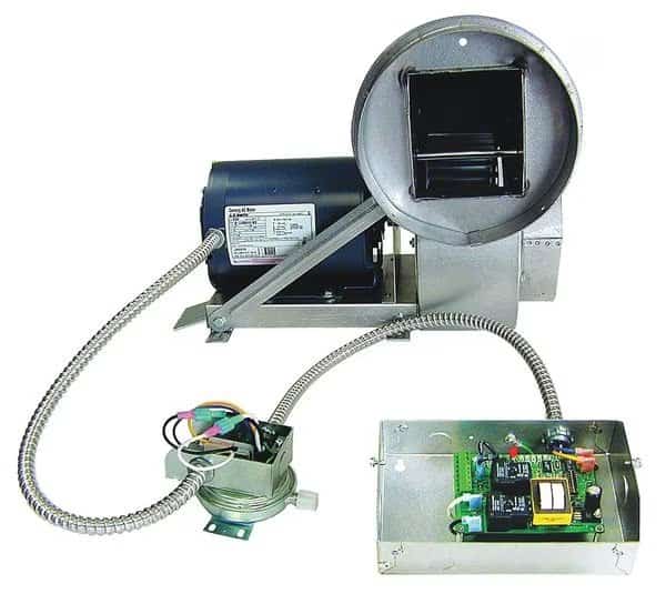 Induced Draft Blower, 115, Aluminized Steel Fan, 14 3/4 in H., TJERNLUND PRODUCTS, Mfr# HS4
