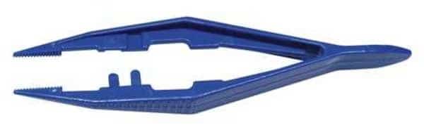 Tweezers, Blue, 4-1/2 In L, Plastic, PK100, Medi-First, Mfr#: 77233