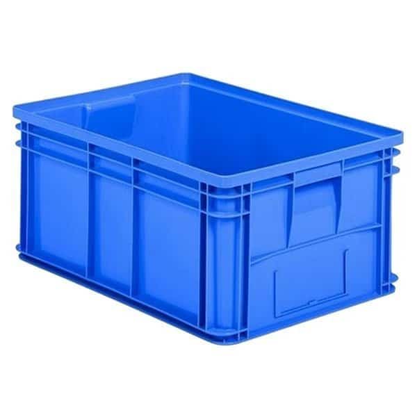Straight Wall Storage Container, 18.8 gal, 25-5/8 in L, 18-5/8 in W, 11-3/4 in H, Blue