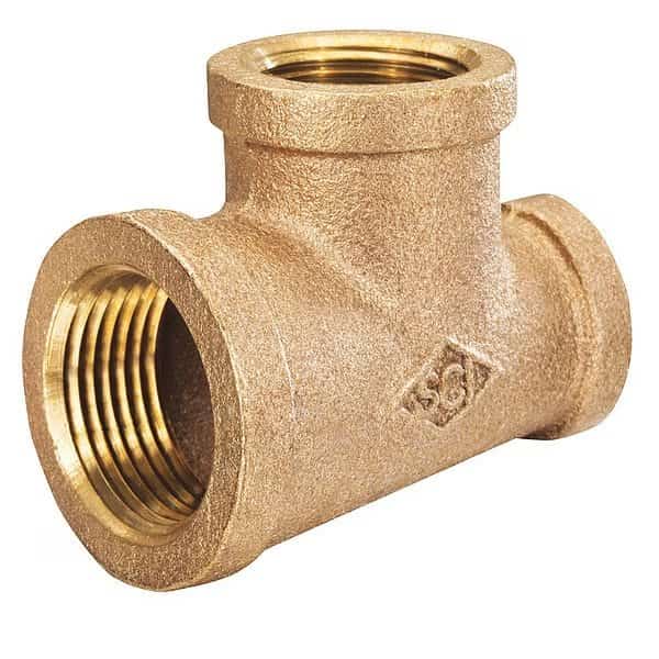 Reducing Tee, 3/4x1/4", 125, Brz Nl