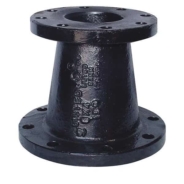 Concentric Reducer, 10"x6", 125, Flg, Black