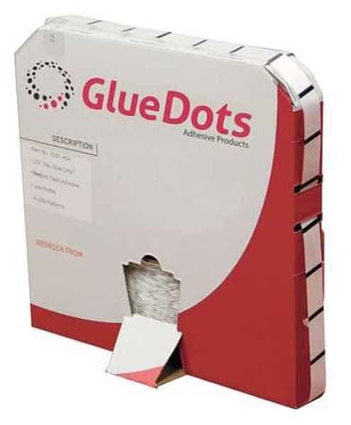 Adhesive Dots, Clear, Immediate Full Cure, 1/2 in (Round), Dot, 4000 PK