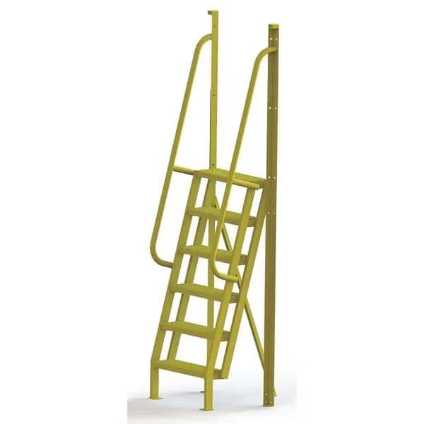 102 in Ladder, Steel, 6 Steps, Yellow Powder Coated Finish, 1,000 lb Load Capacity, Tri-Arc, Mfr#: UCL7506242