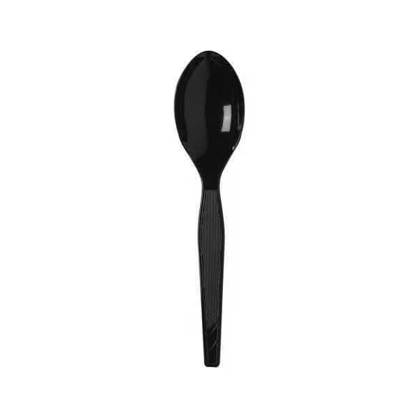 Disposable Spoon, Black, Medium Weight, PK1000
