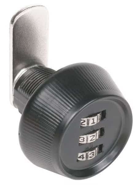 Keyless Combination Cam Locks, Chrome, 3/8 in For Door Thickness, 1 Number of Keys