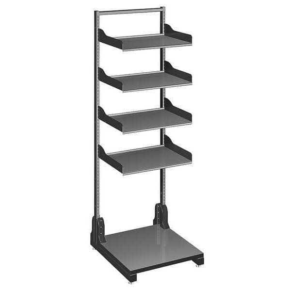 5-Shelf Open Frame Shelf Rack, Metal/Laminated Pressboard Black