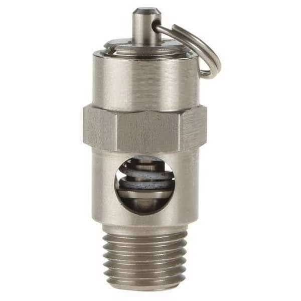 Safety Valve,Soft Seat,1/4In,350 PSI,SS, Mfr#: SRV250-V-SS-350, CONRADER