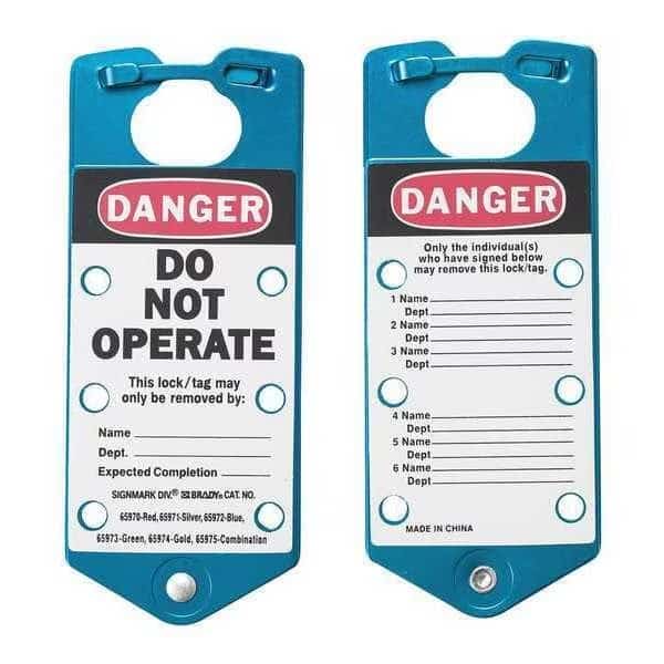 Lockout Hasp, 6 Lock, Blue, PK5
