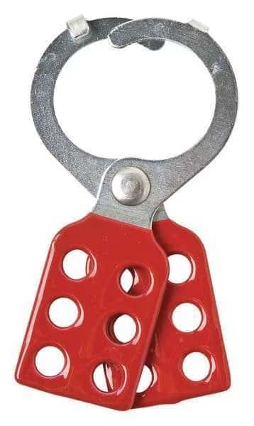 Lockout Hasp, 6 Lock, Red, Brady, Mfr#: 105719