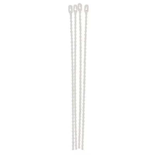 Reusable Beaded Tie, 8 In, Wht, Plstc, PK100
