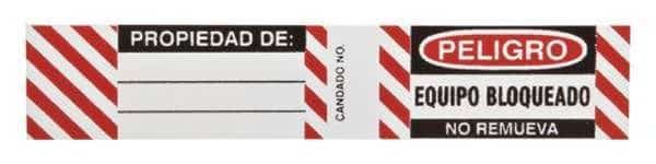 Padlock Label, 3/4 In. H, 4 1/2 In. W, PK6, 50281