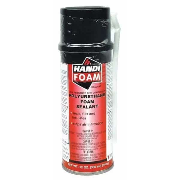 Spray Foam Sealant, Straw Application Method 12 oz, Aerosol Can, Cream, 2-3:1 Expansion Ratio 12 PK