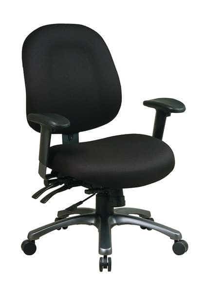 Desk Chair, Fabric, 18-1/4" to 22" Height, Adjustable Arms, Black, Office Star, Mfr#: 8512-231
