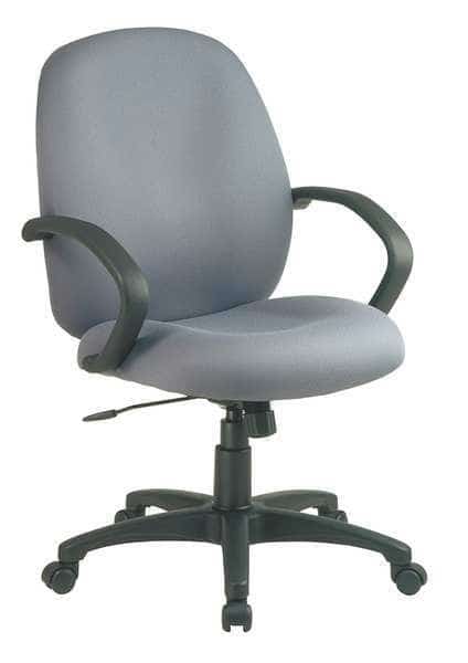 Exec Chair, Fabric, Gray, 19-23" Seat Ht