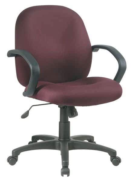 Exec Chair, Fabric, Burgundy, 19-23"Seat Ht