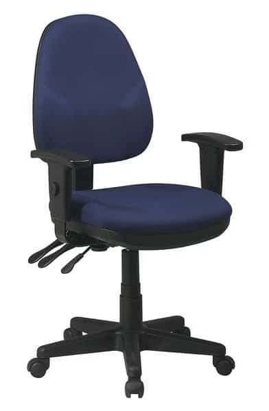 Desk Chair Desk Chair, Adjustable Arms, 20 1/2- Height, Fabric, Navy