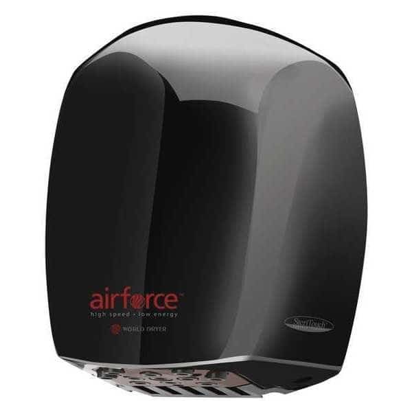 Hand Dryer, 208-240V, Aluminum, Black