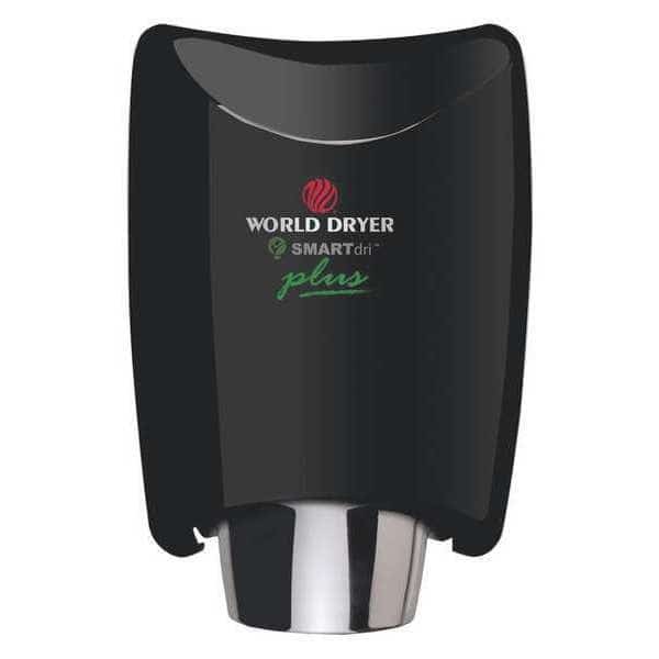 Hand Dryer, 208-240V, Aluminum, Black