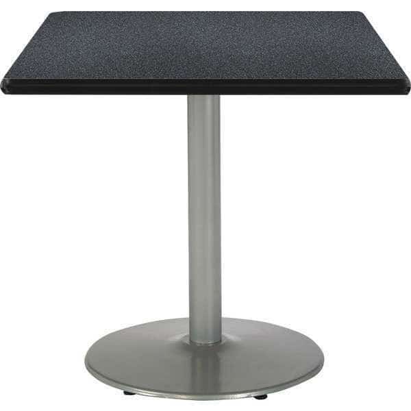 Square Pedestal Table, 42" W, 29" (Cafe Height) H, Laminate Top, Graphite Nebula