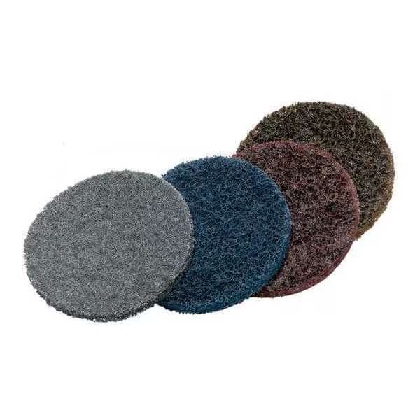 Conditioning Disc, A/O VF, 4", Hook/Loop, 4" Dia, No Hole, Aluminum Oxide, 180 to 220 Grit