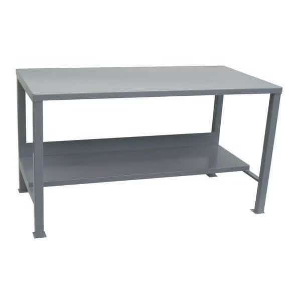 Heavy Duty Fixed Work Bench, Steel, 72" W, 34" Height, 3000 lb., Straight