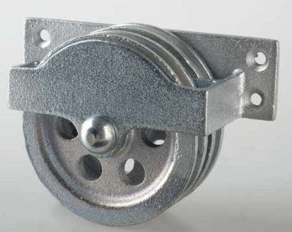 Double Pulley Block, Wire Rope, 1/4 in Max Cable Size, Electro-Galvanized, PEERLESS, Mfr# 3-120-30-86-