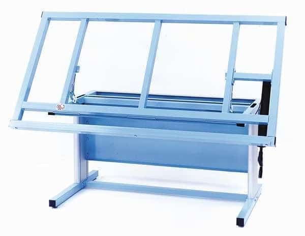 Hand Crank Workbench, Steel, 72 in W, 24 in to 36 in Height, 150 lb, Cantilever