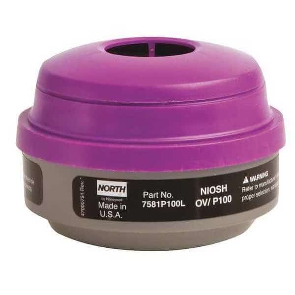 Combination Cartridge/Filter, Organic Vapor (OV)/P100, Threaded, Black/Magenta, 1 Pair