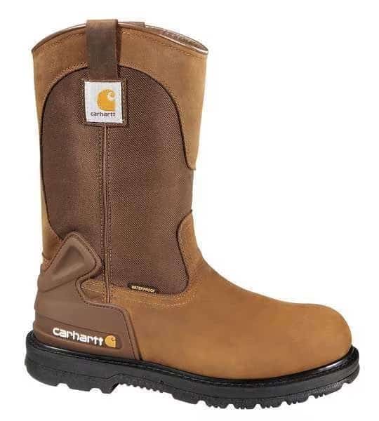 Men's Wellington Boot, 9 M, Leather, 11 in H, Brown, CMP1100