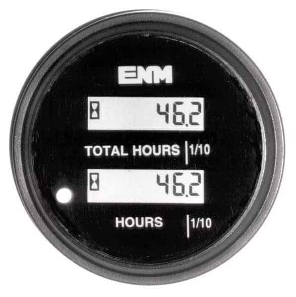 DC Hour Meter, LCD, Round, Resettable