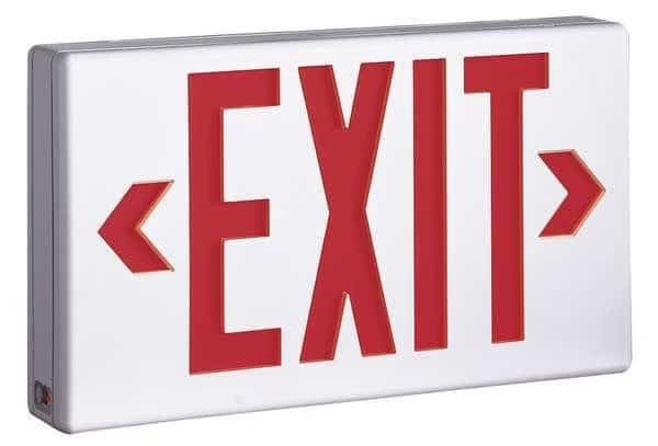 Exit Sign, White, 1 or 2 Face(s), LED, Universal Mount, Nickel Cadmium