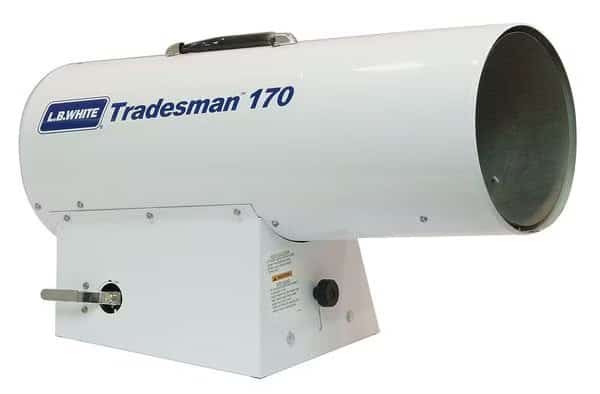 Portable Gas Torpedo Heater, Liquid Propane, Direct Spark, 10 in Wx 24 in L