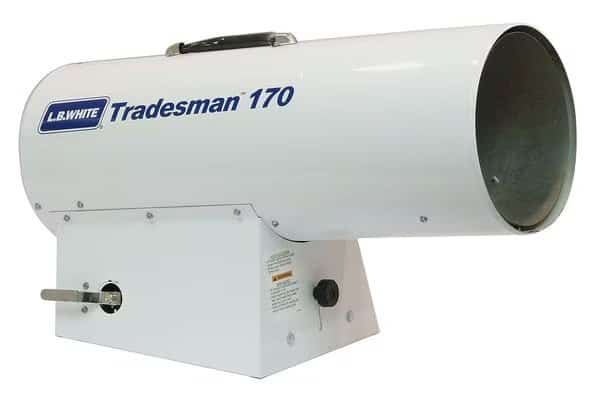 Portable Gas Torpedo Heater, Natural Gas, Direct Spark, 125,000 to 155,000 BtuH, 24 in L