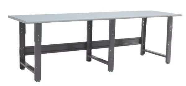 Bolted Workbenches, Laminate, 96" W, 30" to 36" Height, 1600 lb., Straight
