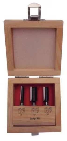 Router Bit Set, Straight, 3 Pc